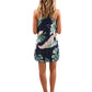 Blooming Jelly Women's Sleeveless Printed Flower Style Casual Floral Mini Dress