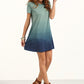 Romwe Women's Tunic Swing T-Shirt Dress Short Sleeve Tie Dye Ombre Dress