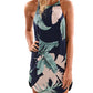 Blooming Jelly Women's Sleeveless Printed Flower Style Casual Floral Mini Dress